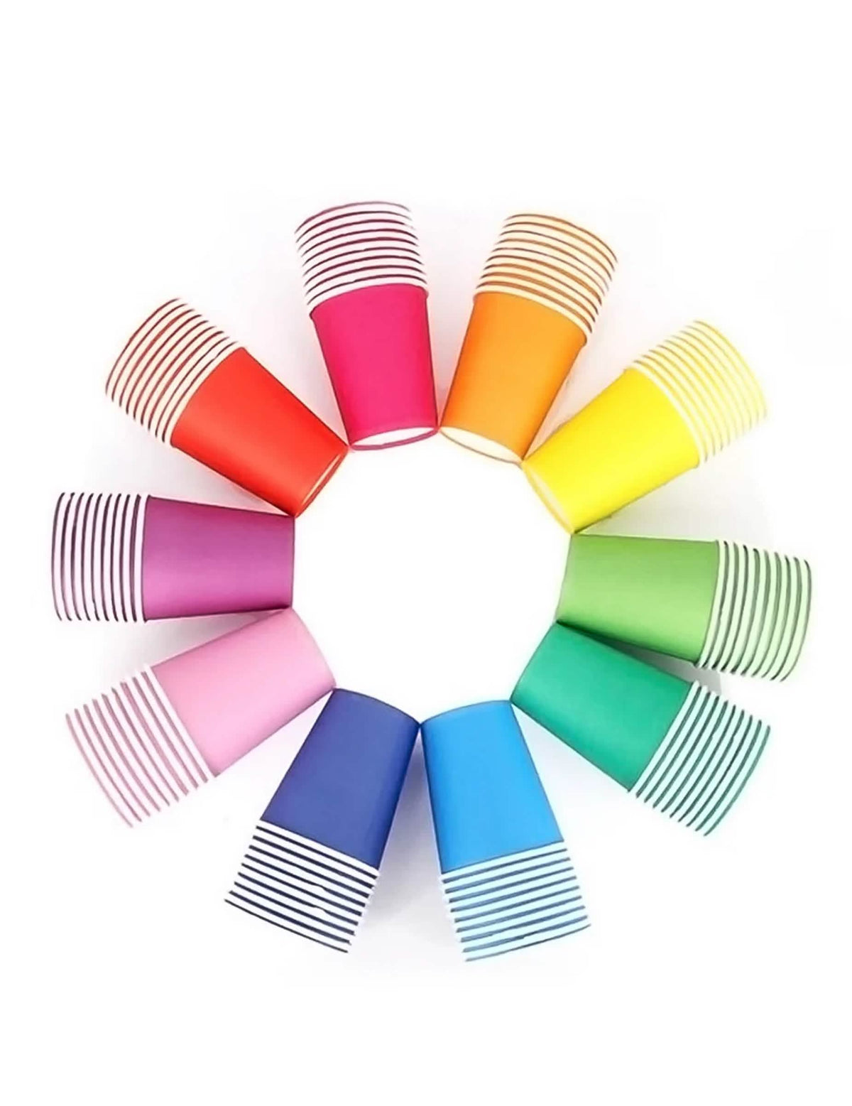 Vue d'ensemble des coloris disponibles du gobelet américain en carton recyclable jaune