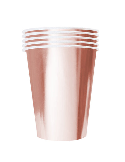 Gobelets américains carton recyclable pour fête rose gold