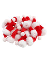 Set van 20 rode en witte mini kerstmanmutsen