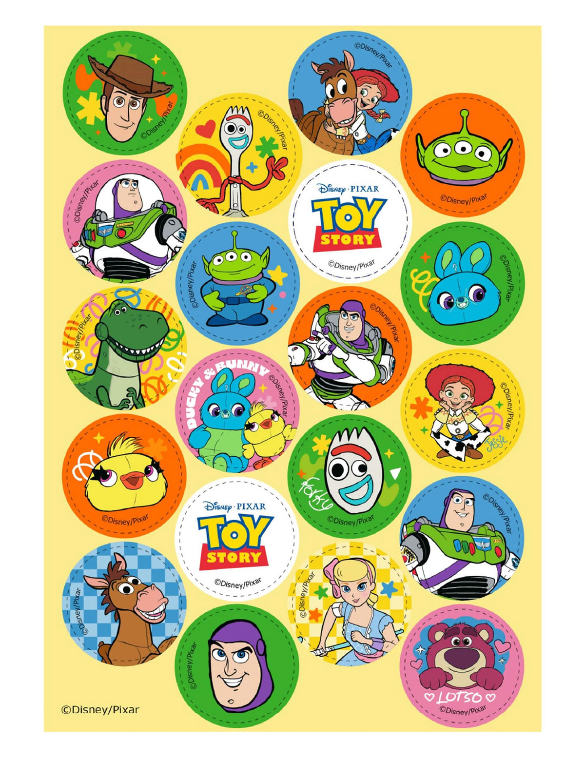 20 Mini ouwel schijfjes Toy Story™ 3,4 cm