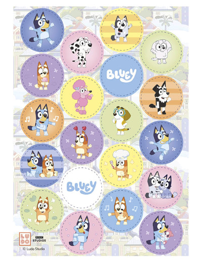 20 Mini disques azymes Bluey et Bingo™ 3,4 cm