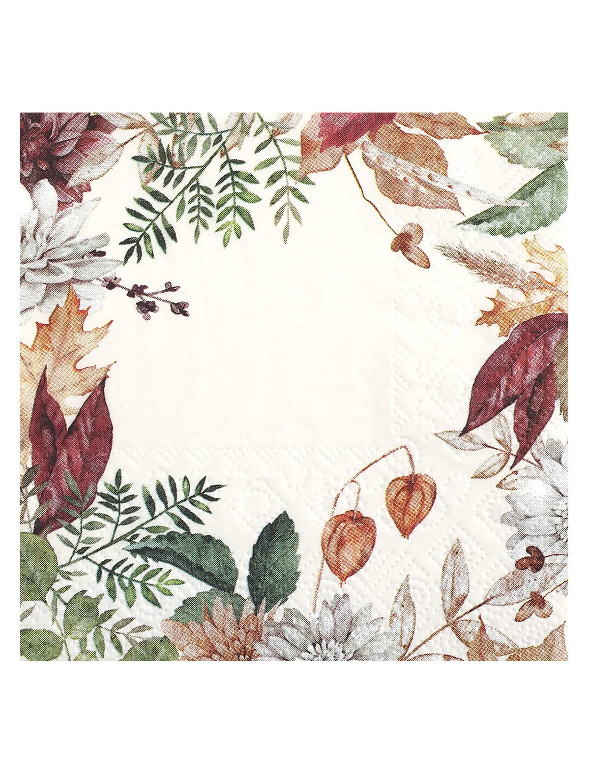 20 petites serviettes Automne Floral 25 x 25 cm