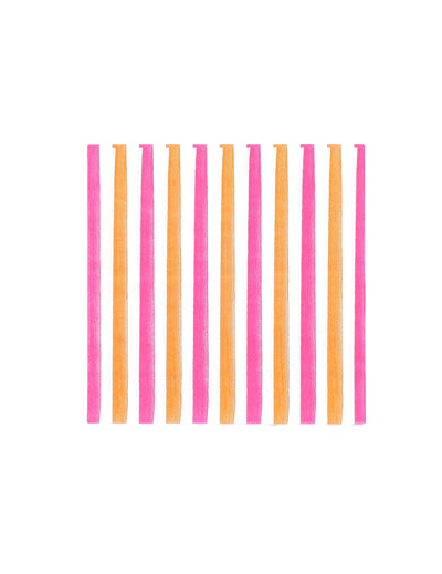 20 kleine papieren cocktailservetten Pink Limonade 24 x 24 cm