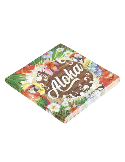 Vue de trois-quart de la pile de serviettes Aloha Hawaï