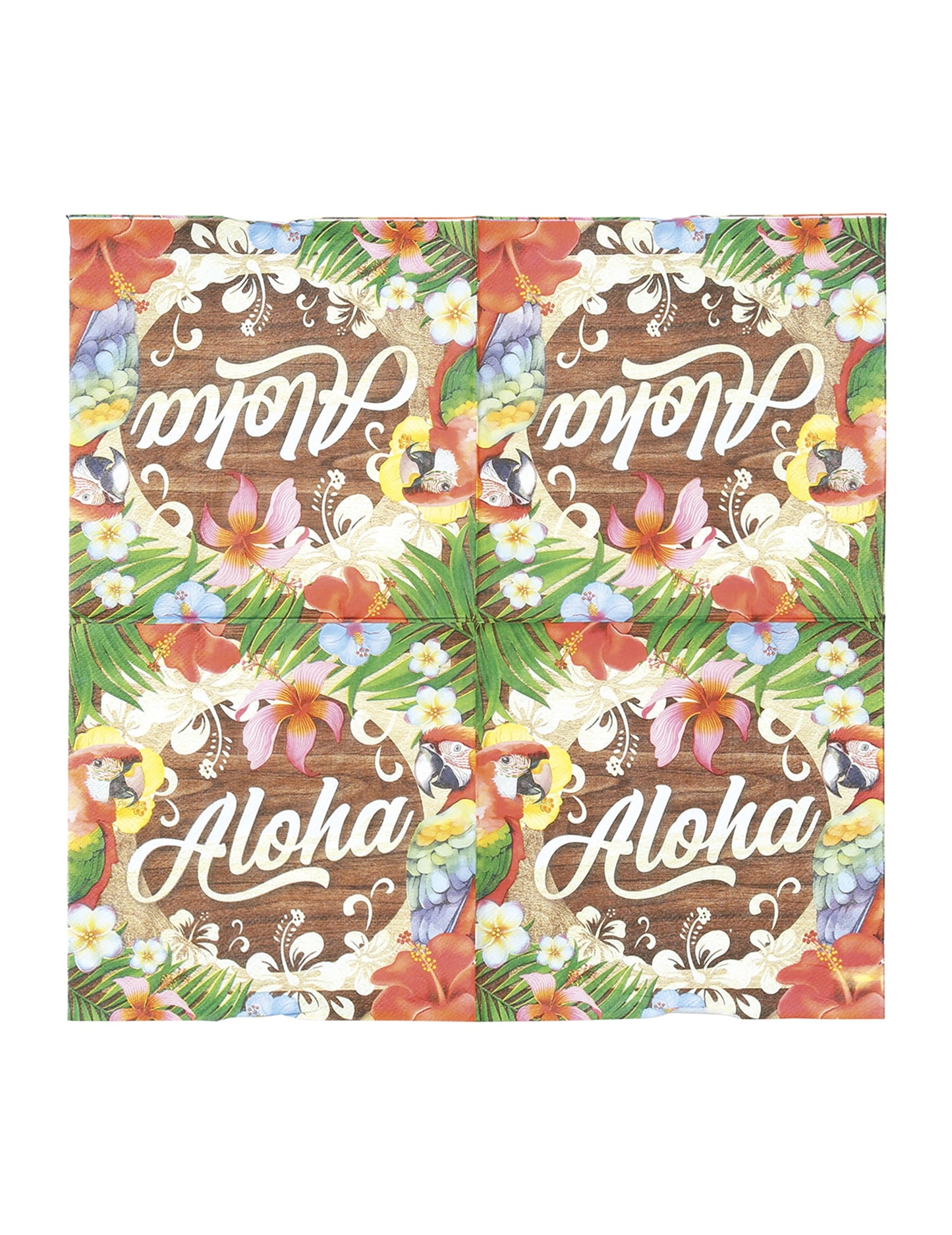 Vue dépliée des serviettes Aloha Hawaï