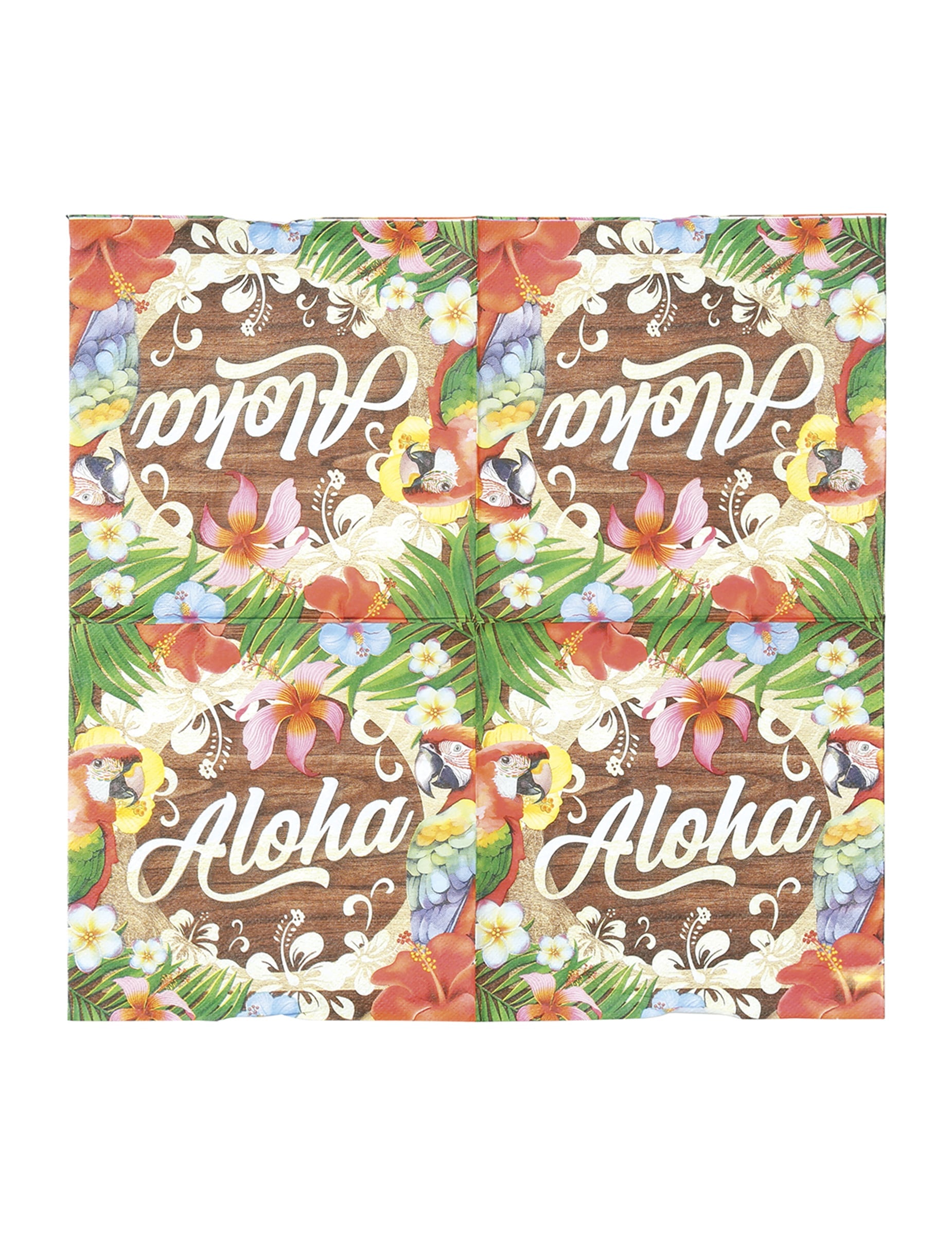 Vue dépliée des serviettes Aloha Hawaï