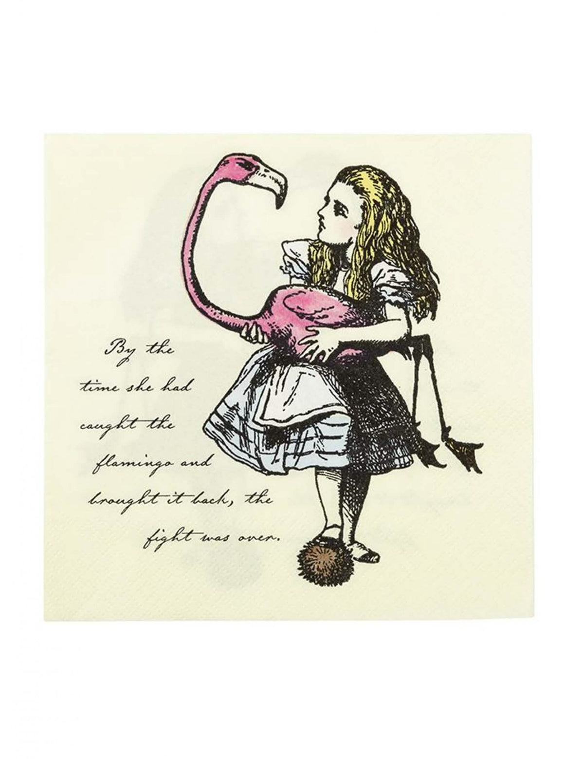 Serviettes en papier Alice au pays imaginaire pour fête flamant rose