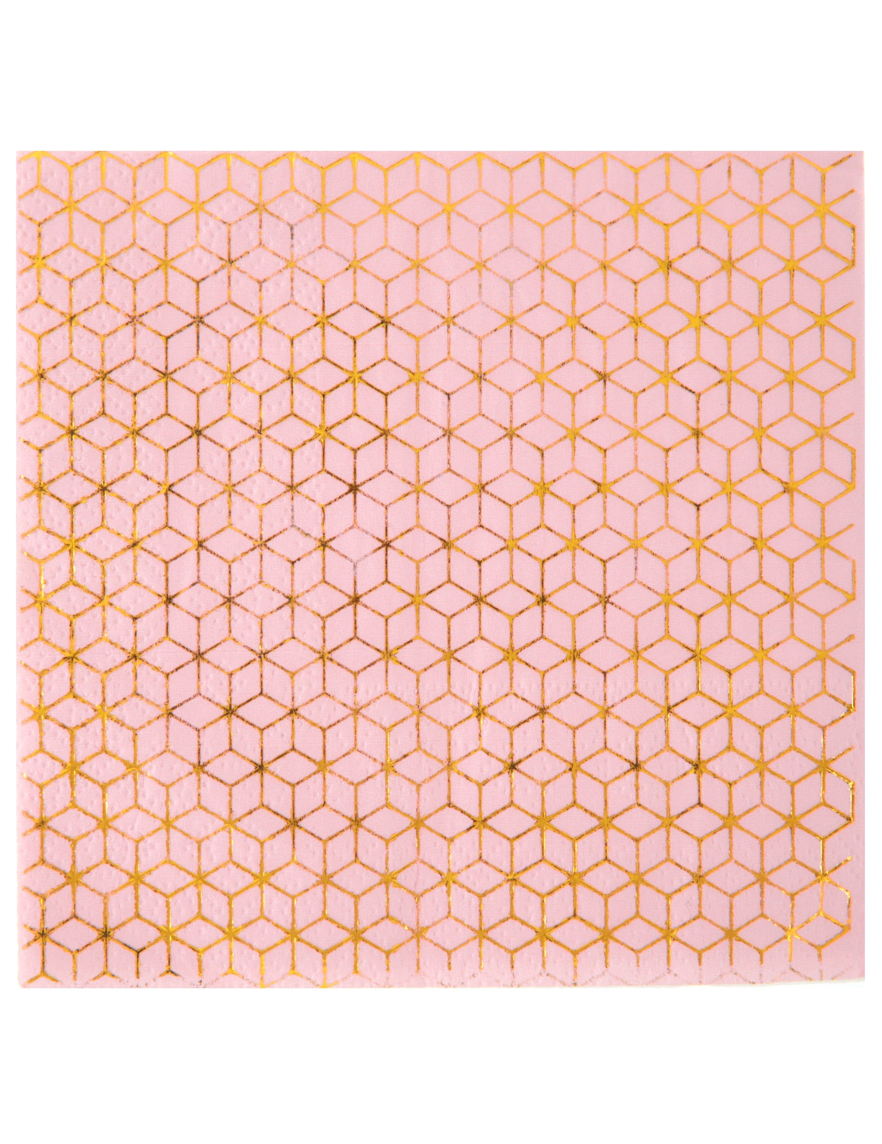 Serviettes en papier motif géométrique pour fête rose et cuivré