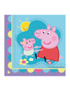 Serviettes en papier Peppa Pig pour enfant bleues avec motifs de fleurs