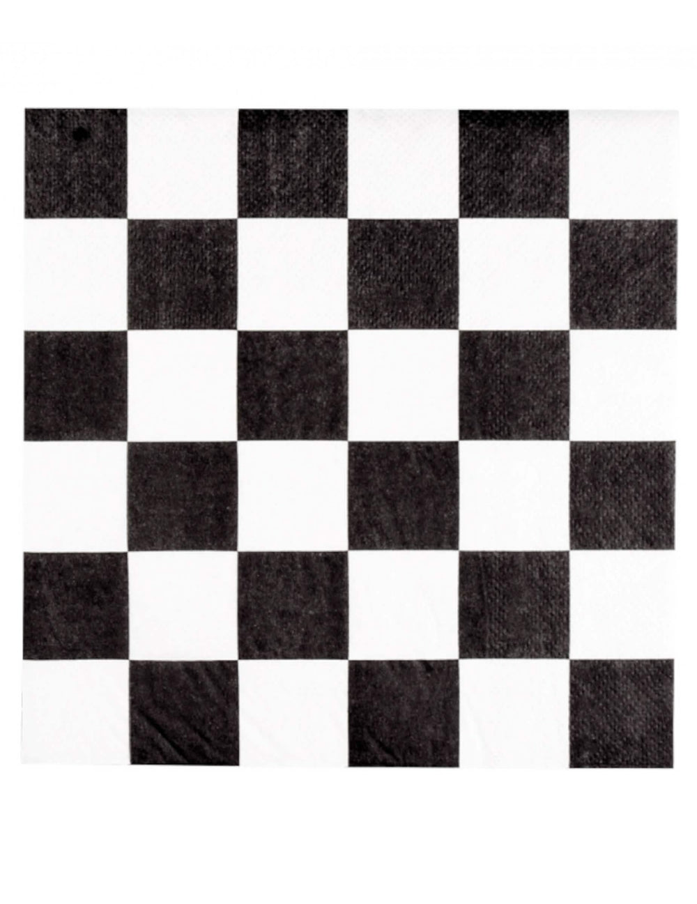 Serviettes en papier damier pour fête noir et blanc