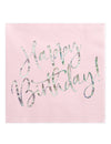 Serviettes en papier Happy Birthday pour fête rose iridescent