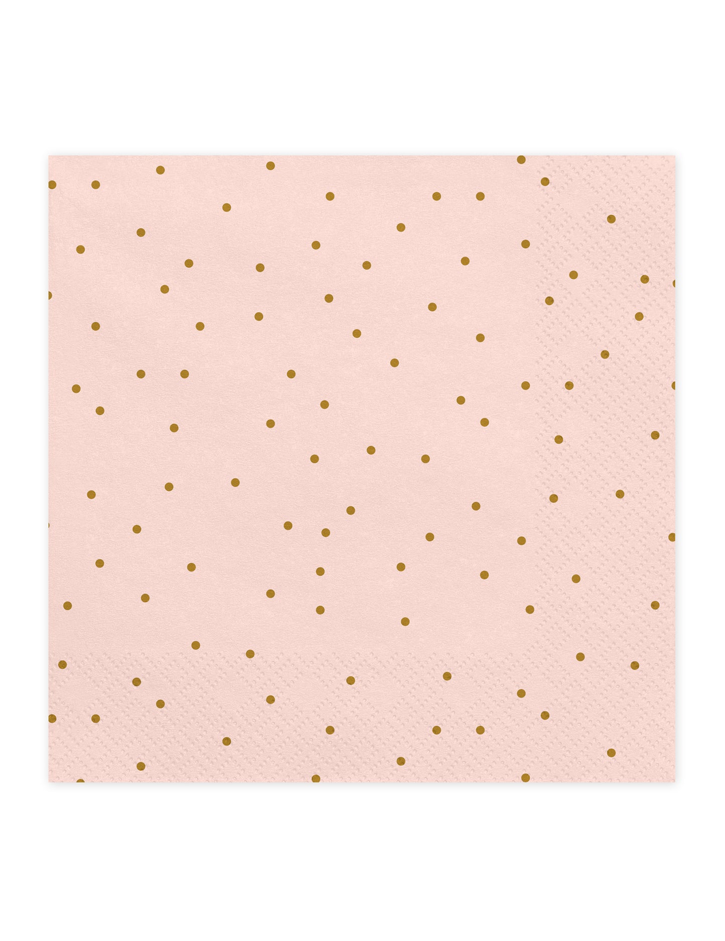 Serviettes en papier à pois dorés roses pâles