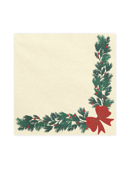 20 servetten Kerstslinger beige 33 x 33 cm