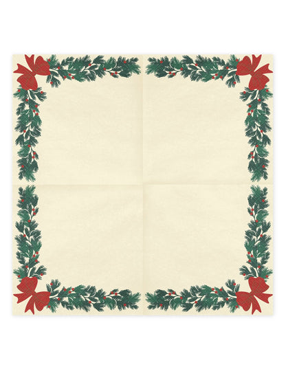 20 servetten Kerstslinger beige 33 x 33 cm