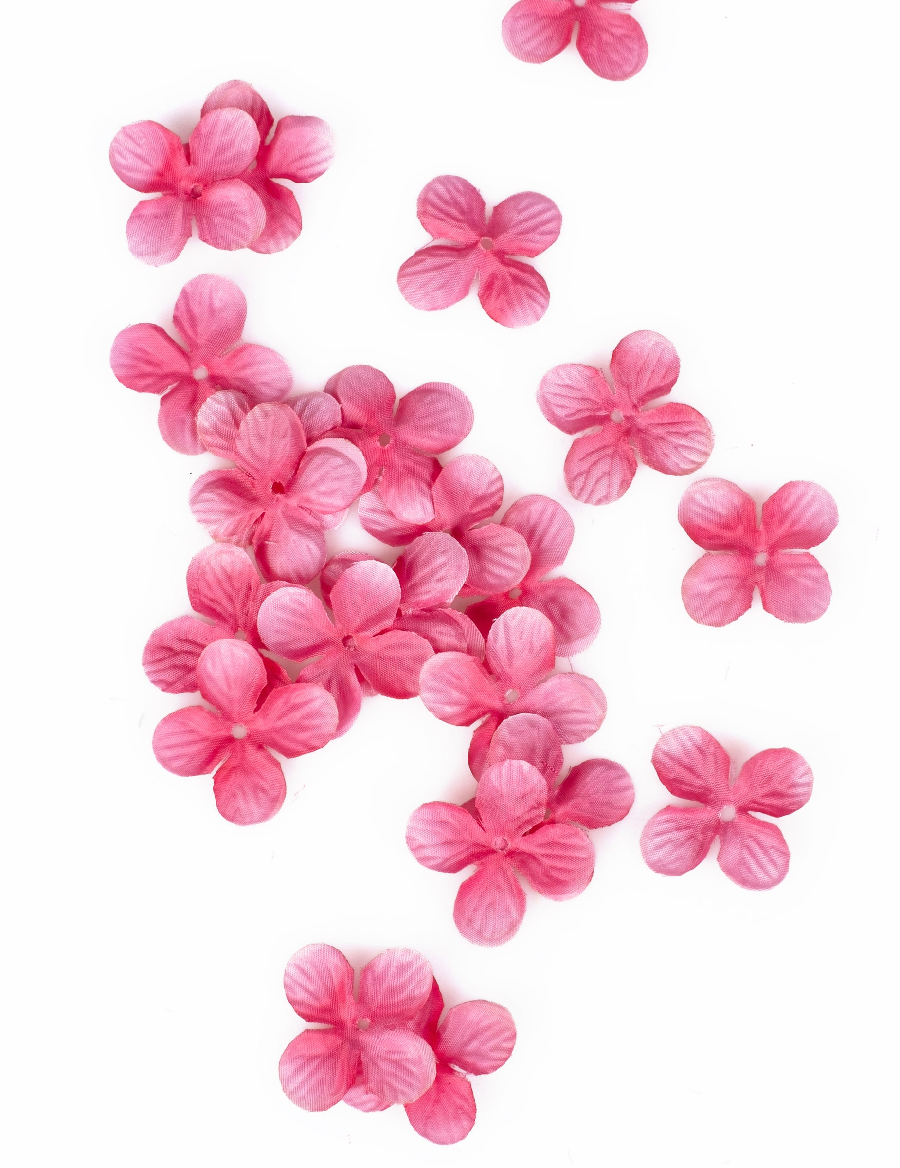 Décorations de table pétales de fleurs fuchsia en tissu