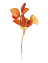 3 branches d'eucalyptus sur tige en mousse orange 20 cm