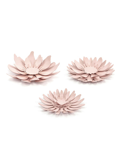 Fleurs en papier 3D pour décoration rose poudré