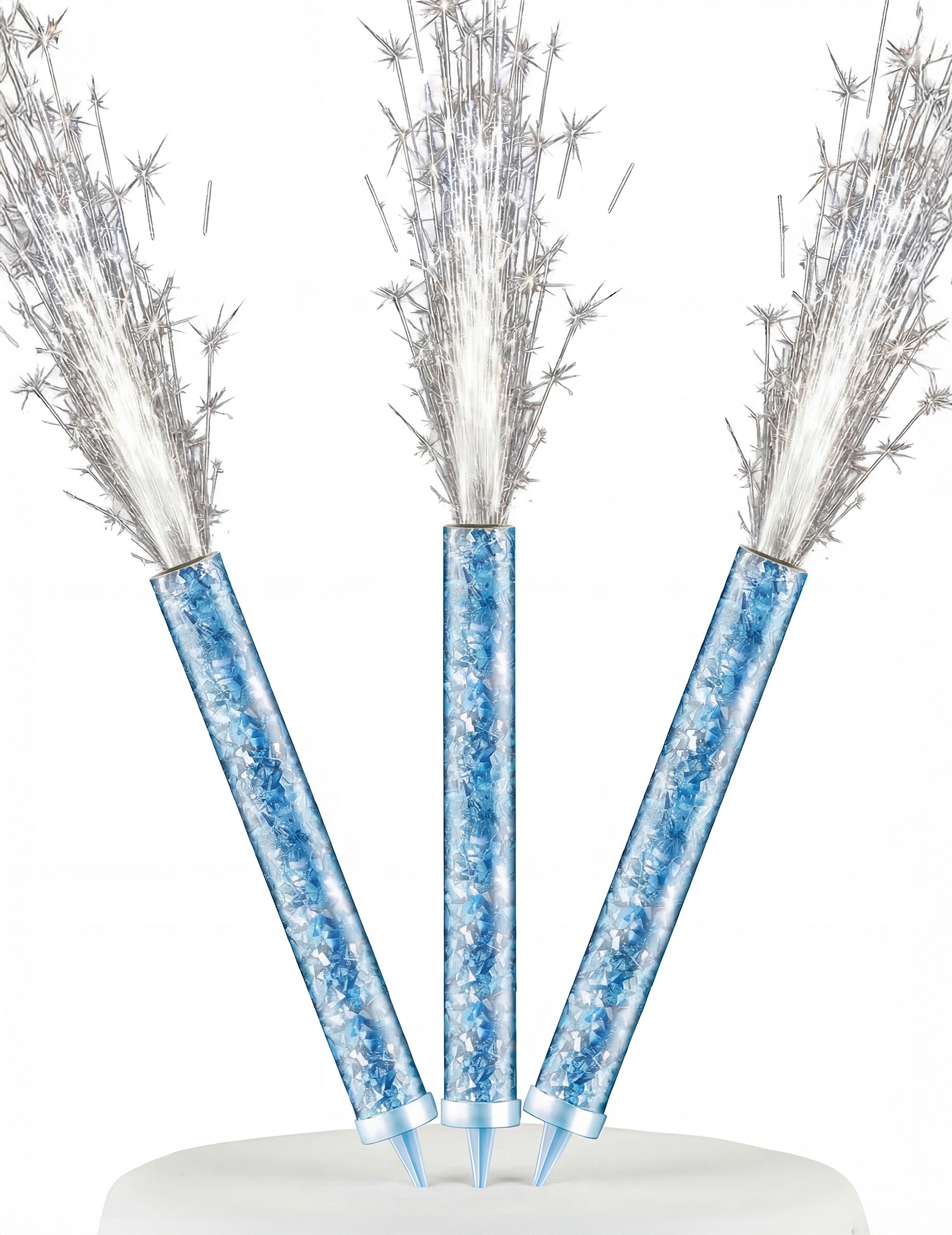 Fontaines lumineuses argentées pour fête bleues holographiques