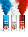 3 fumigènes à goupille supporter bleu blanc rouge 1 min