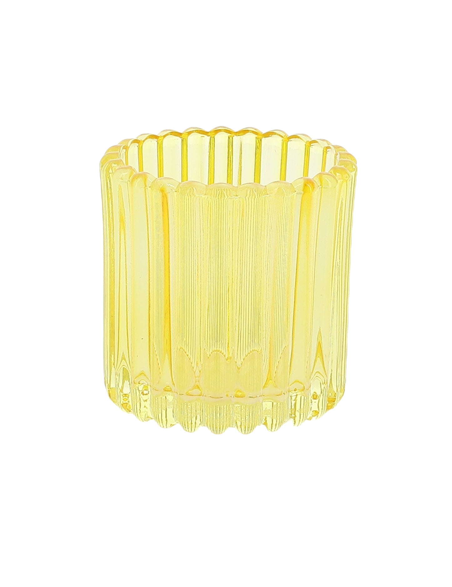 3 Photophores en verre rose, orange et jaune 7.5 cm
