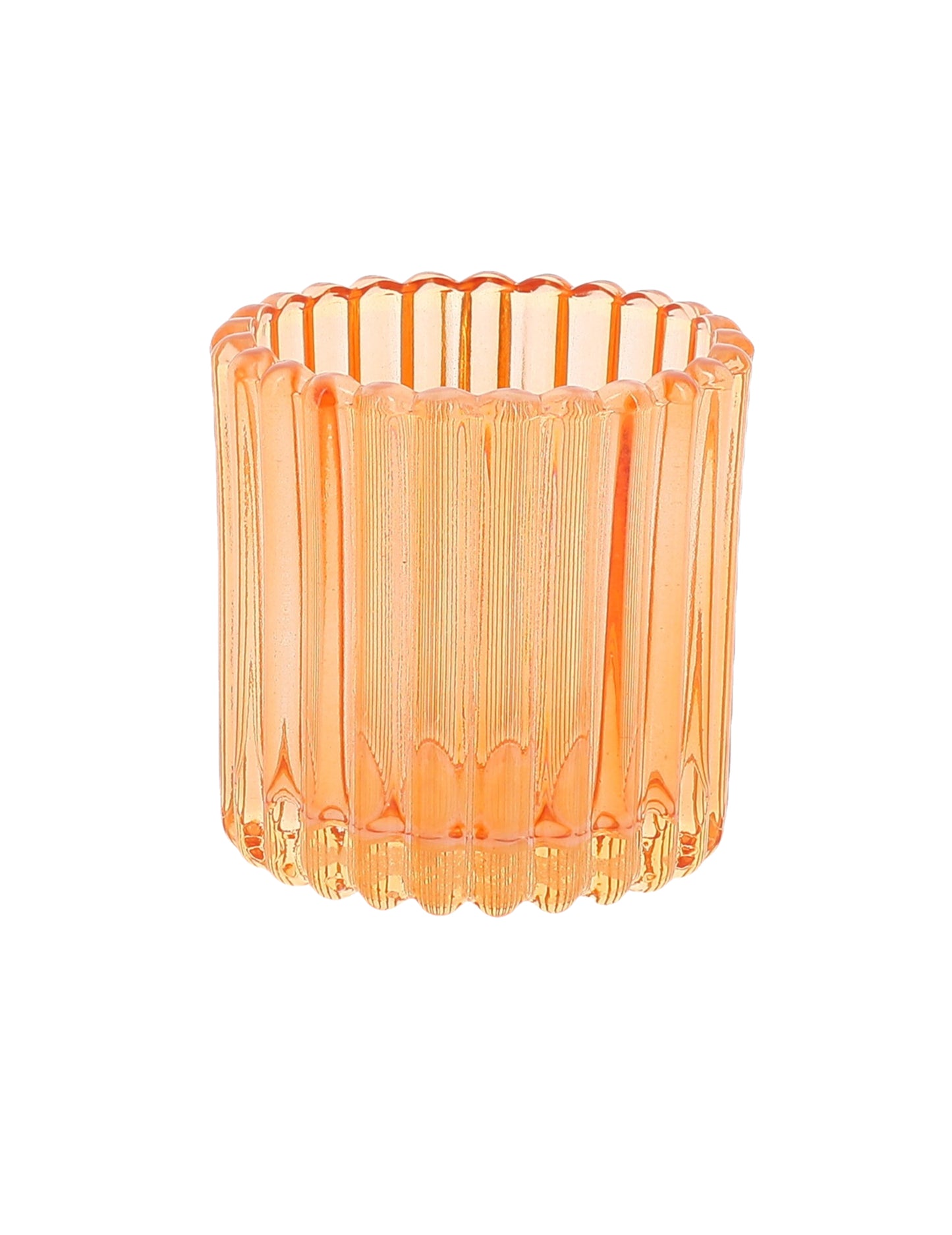 3 Photophores en verre rose, orange et jaune 7.5 cm