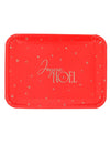 3 serveerschalen Vrolijk Kerstfeest van karton rood en goud 35 x 25,5 cm