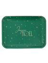 3 serveerschalen Vrolijk Kerstfeest van karton groen en goud 35 x 25,5 cm
