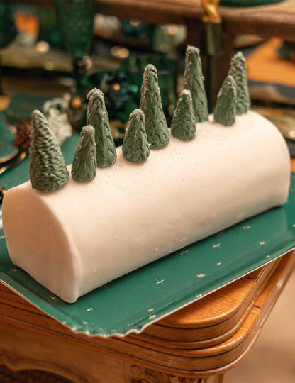 3 serveerschalen Vrolijk Kerstfeest van karton groen en goud 35 x 25,5 cm