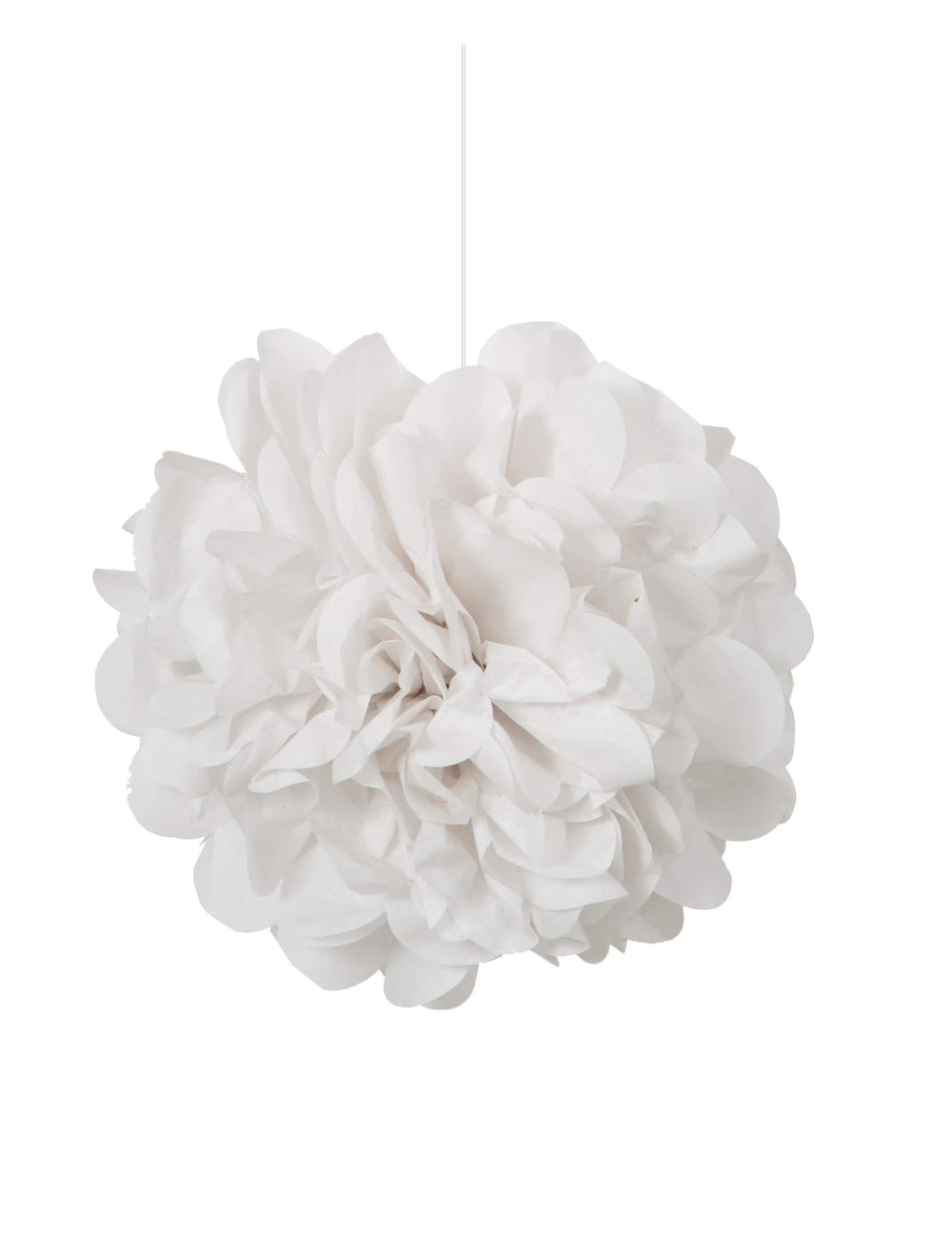 Pompon à suspendre en papier pour mariage blanc