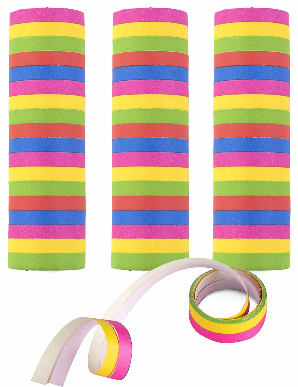 Gekleurde serpentinens voor feest, set van 3 rollen