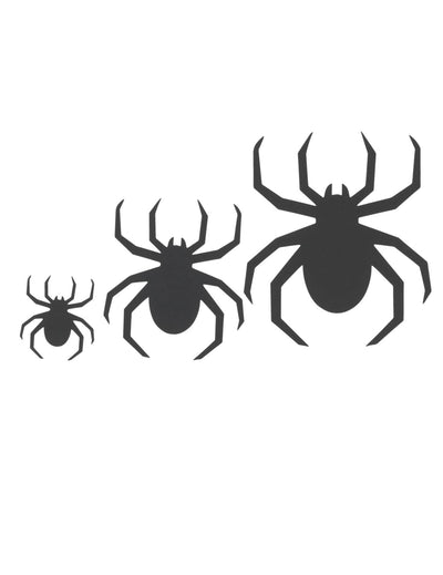 30 Araignées décoratives en papier noir 8, 15 et 20 cm