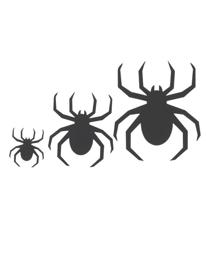 30 Decoratieve zwarte papieren spinnen 8, 15 en 20 cm