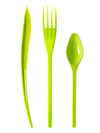 Couverts en plastique Premium pour fête vert anis