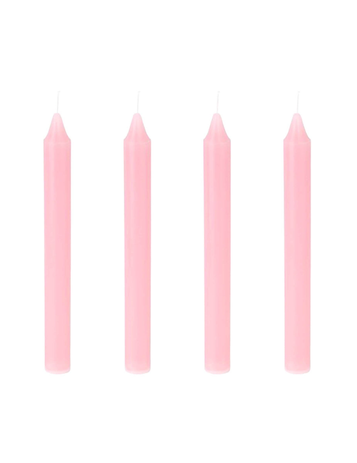 4 Roze dinerkaarsen 20 cm