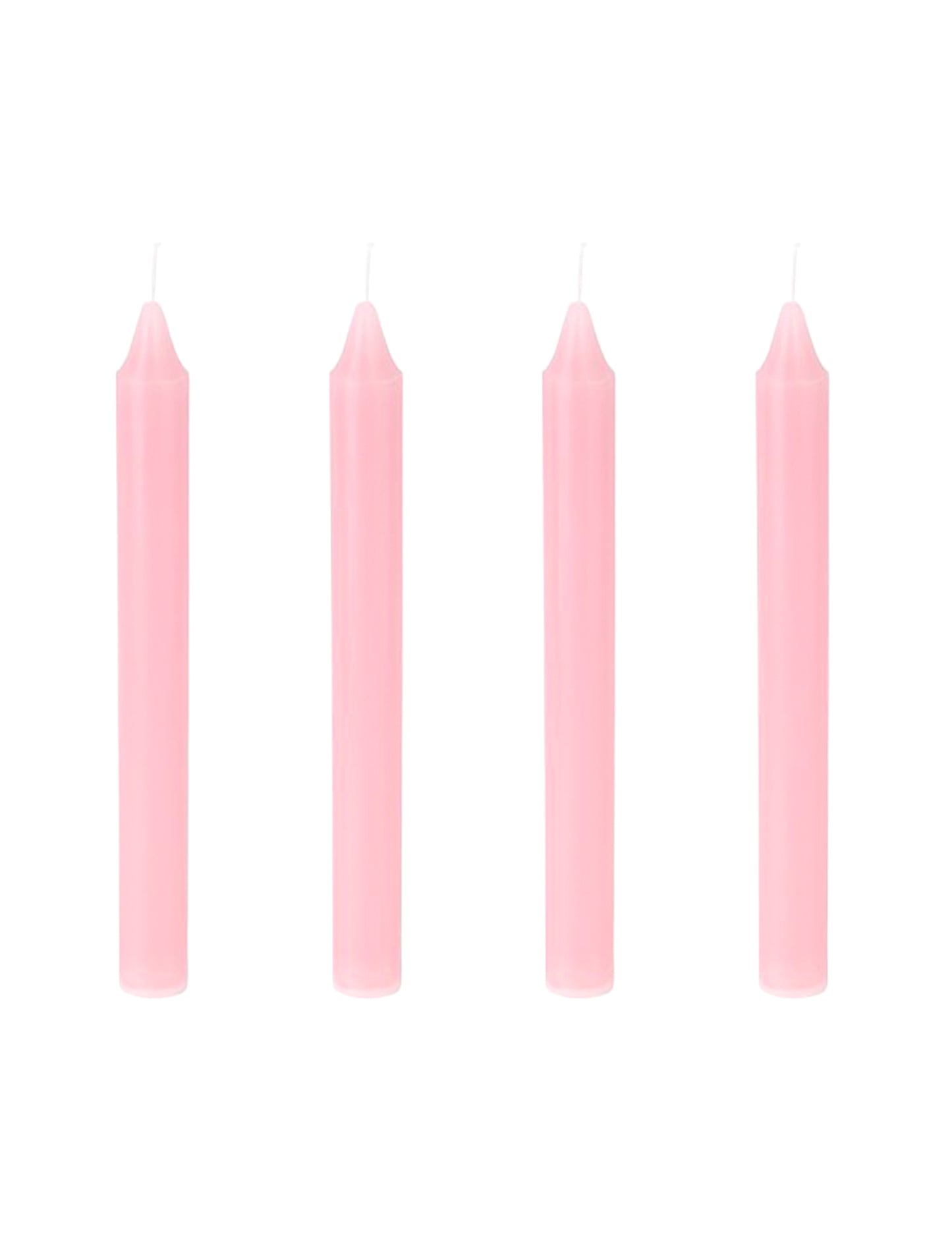 4 Roze dinerkaarsen 20 cm