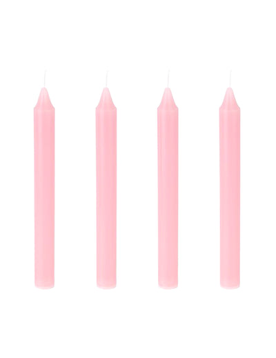 4 Bougies chandelles roses 20 cm