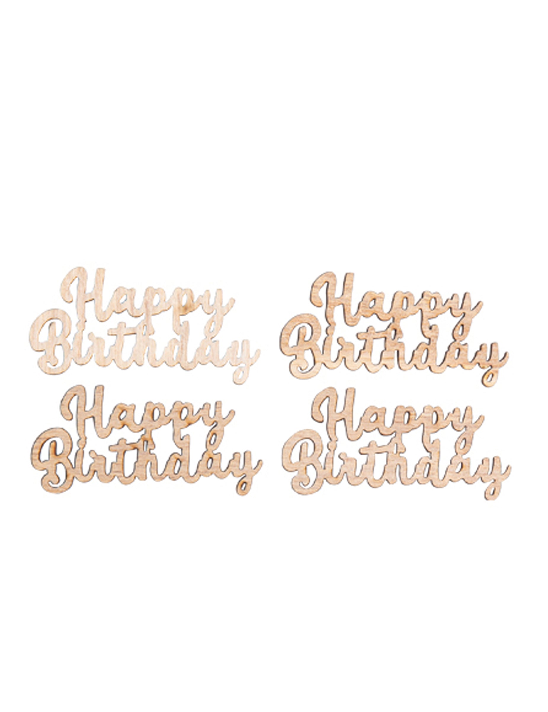 Confettis Happy Birthday pour décoration en bois naturel