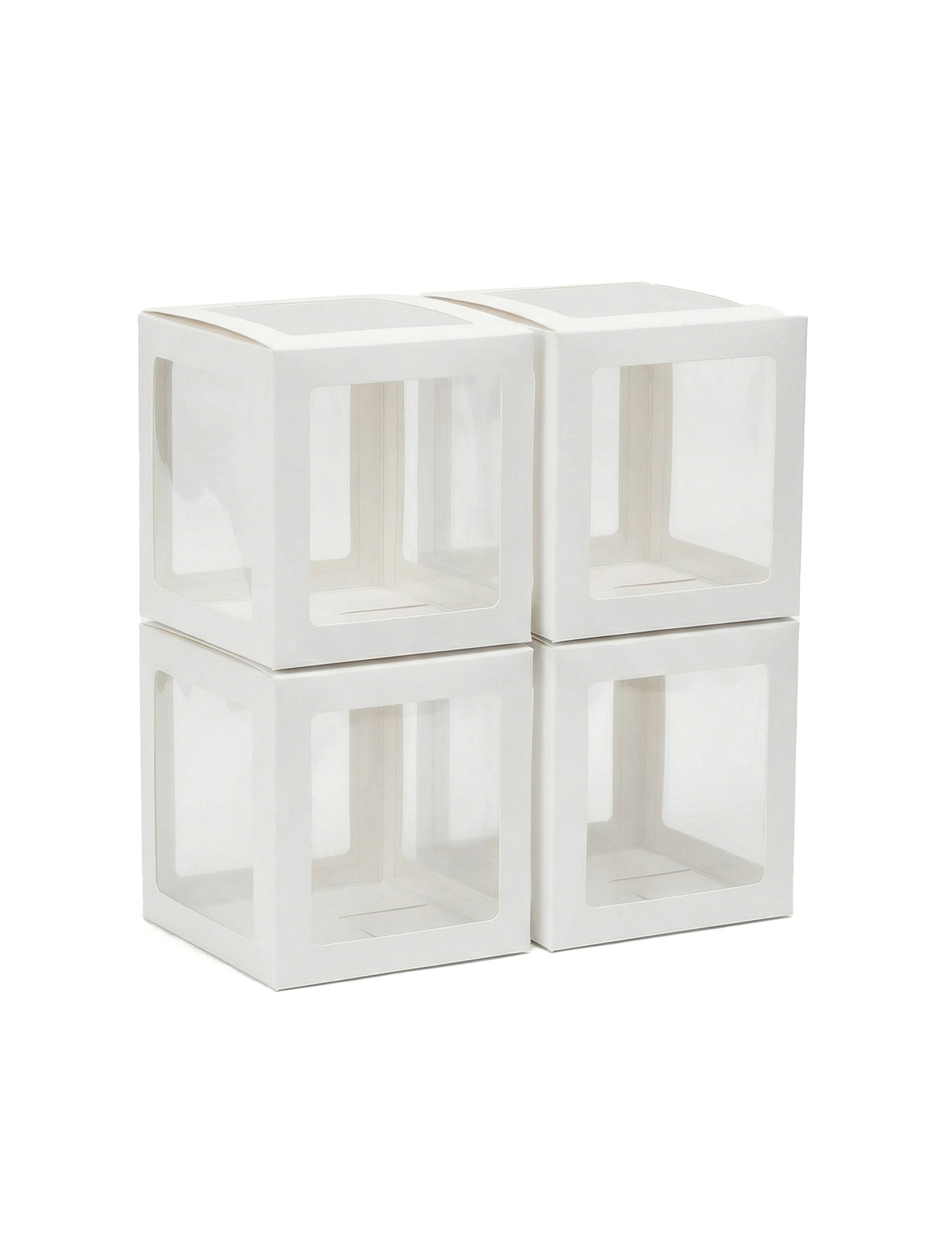 Cubes à ballons pour décoration personnalisable blancs et transparents