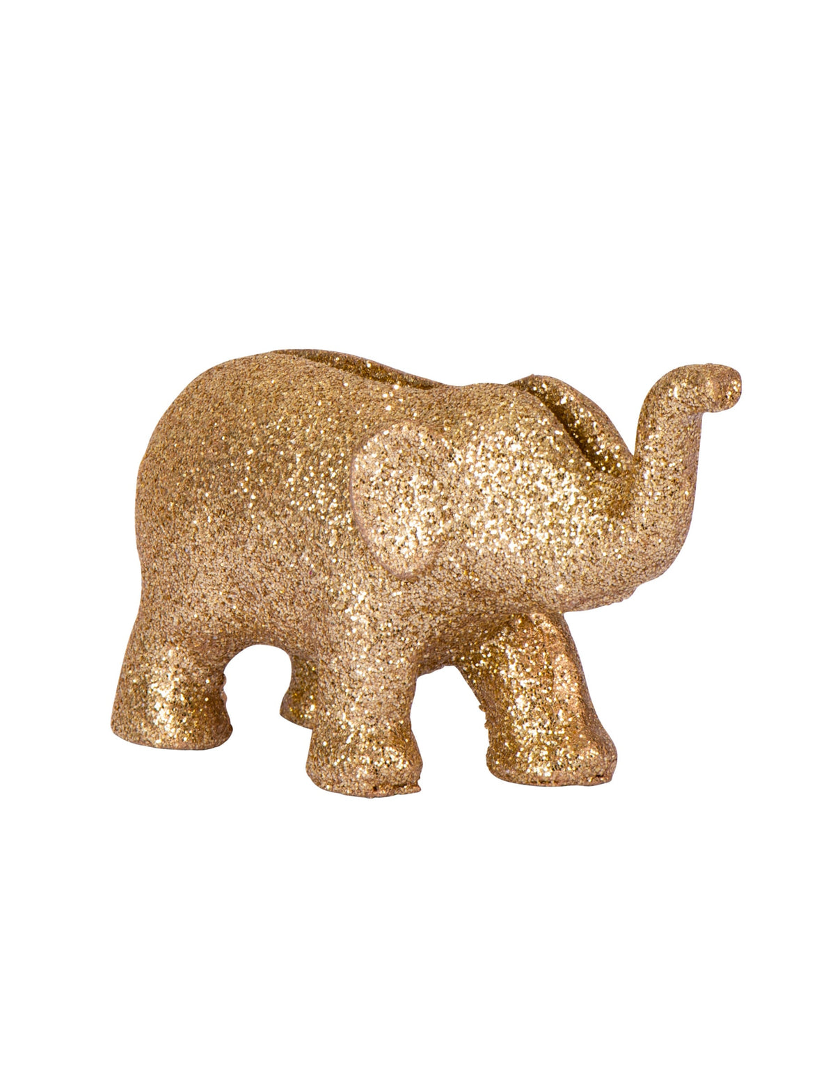 Marque-place éléphant pour fête aux paillettes dorées