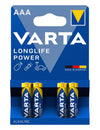 Lot de 4 piles LONGLIFE POWER LR03/AAA Varta bleues et jaunes