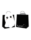 Sacs en papier chasse aux bonbons sweety ghost pour Halloween noirs avec fantôme en relief