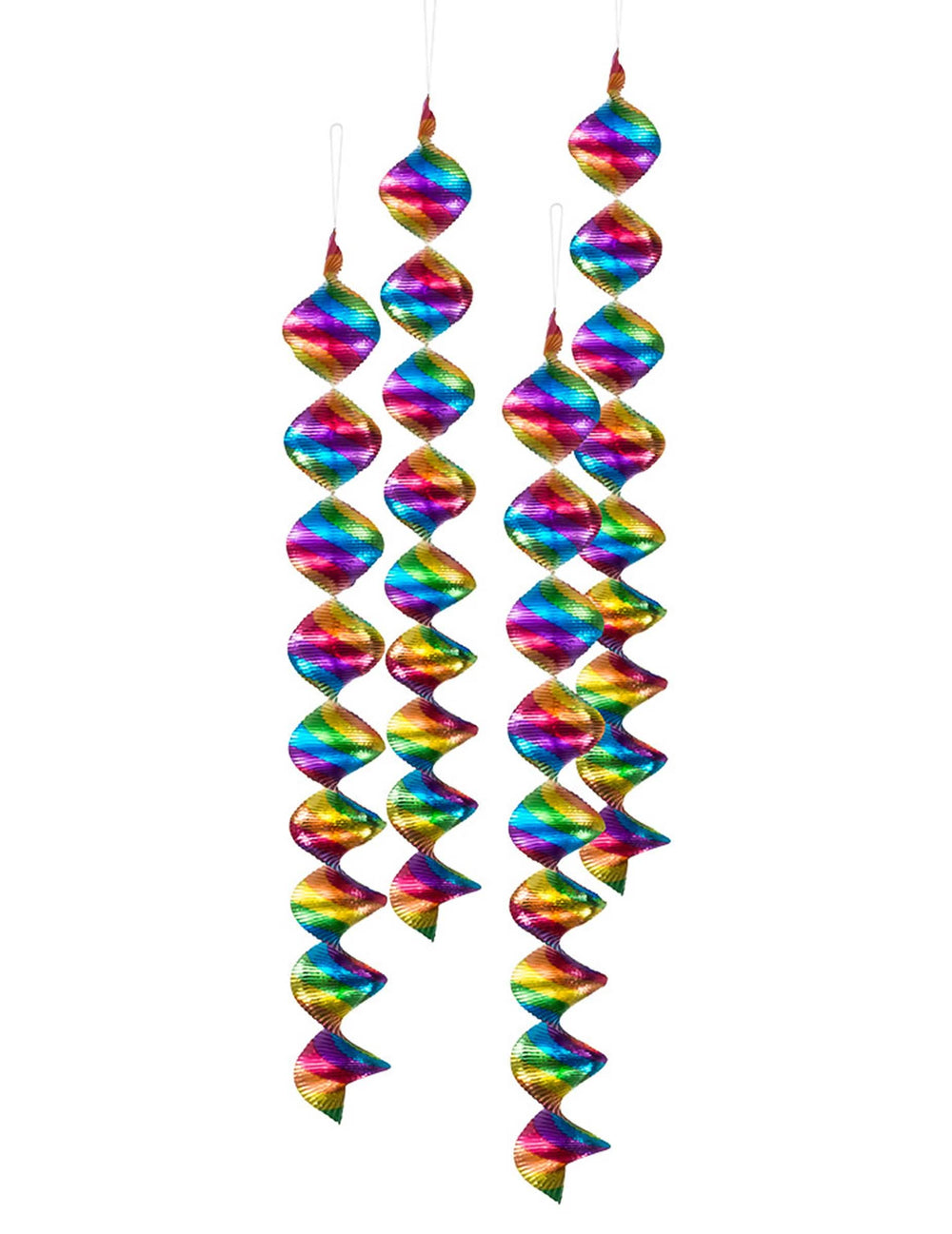 Lot de 4 suspensions spirales multicolores pour fête