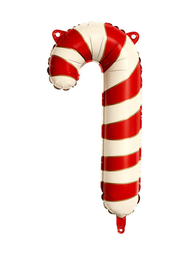 5 ballons aluminium Sucre d'orge rouge et blanc 15,5 x 31 cm