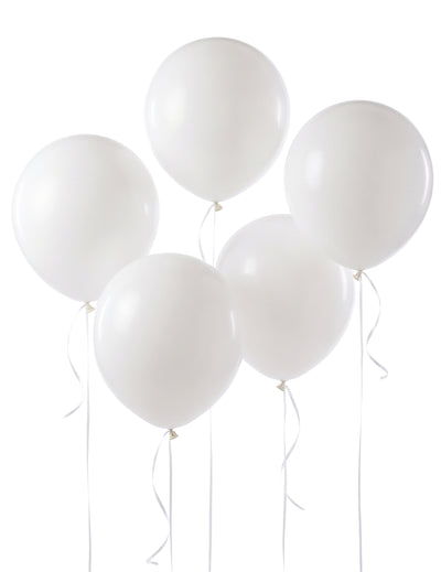 5 Ballons géants en latex blancs 47 cm