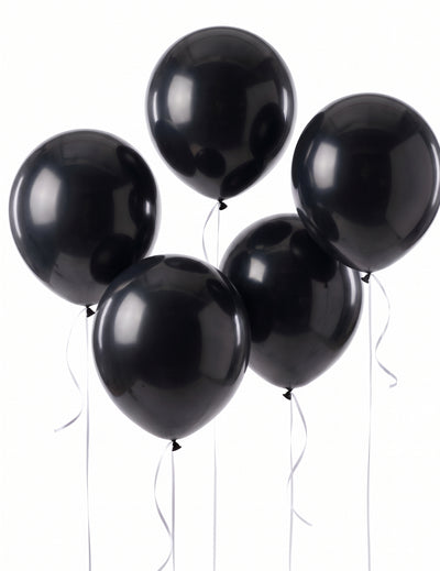 5 Ballons géants en latex noirs 47 cm