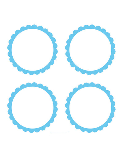 Étiquettes pour candy bar bleu ciel à bords festonnés