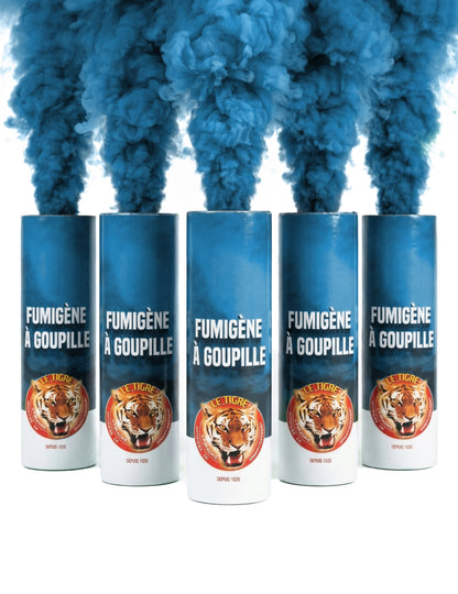 Lot 5 Fumigènes à goupille bleu 1 min