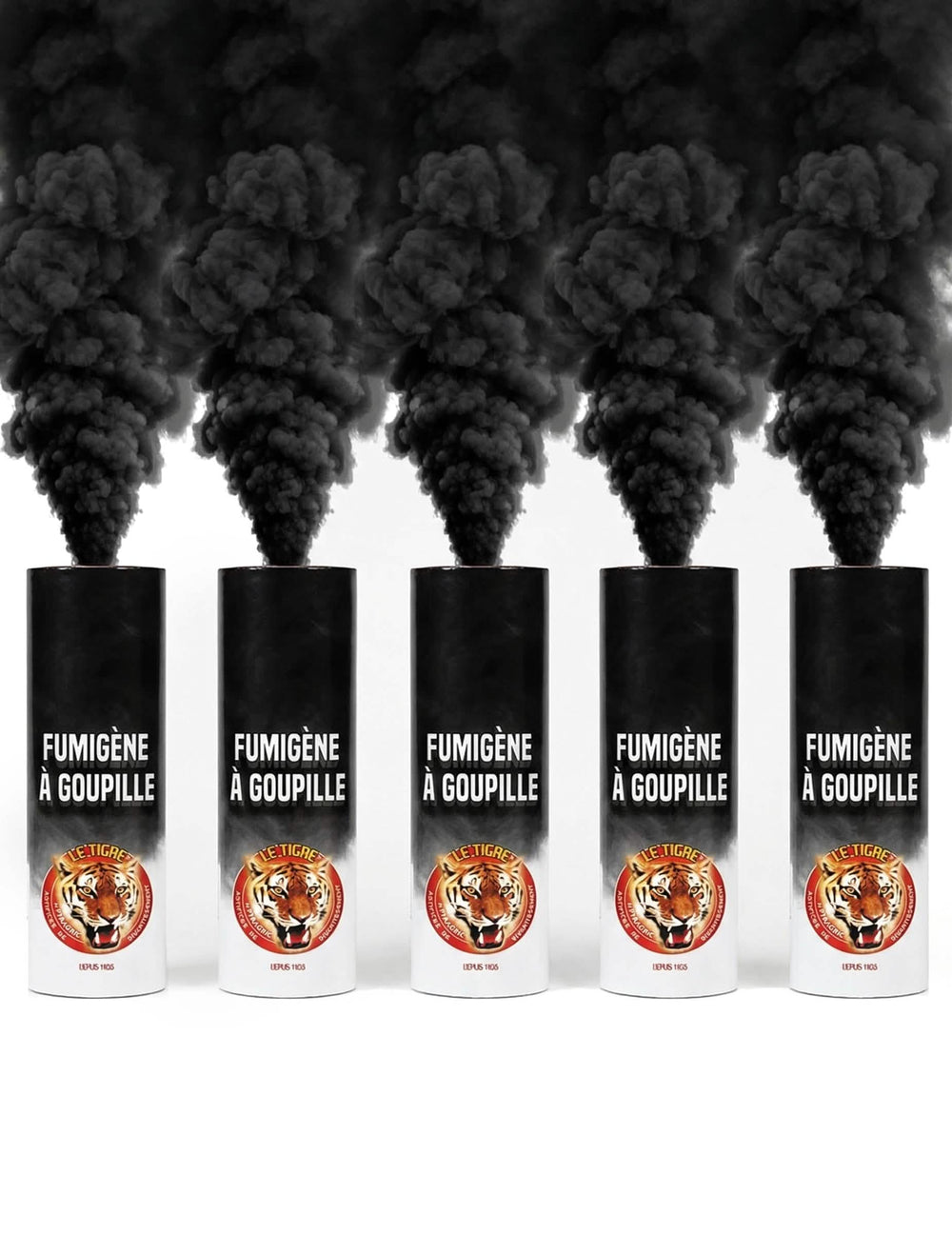 5 fumigènes à goupille noirs durée 1 minute
