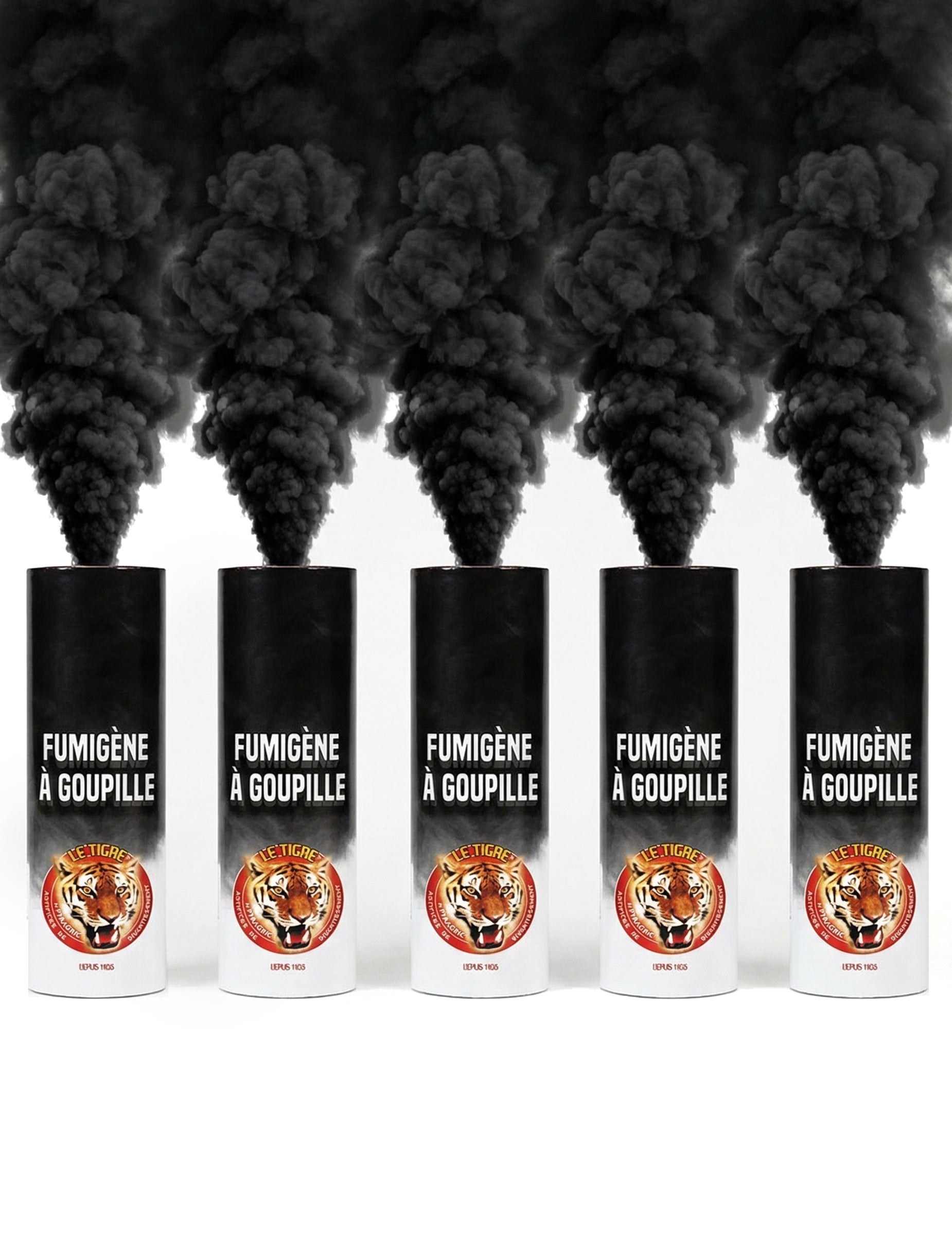 5 fumigènes à goupille noirs durée 1 minute