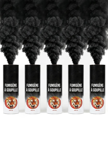5 fumigènes à goupille noirs durée 1 minute